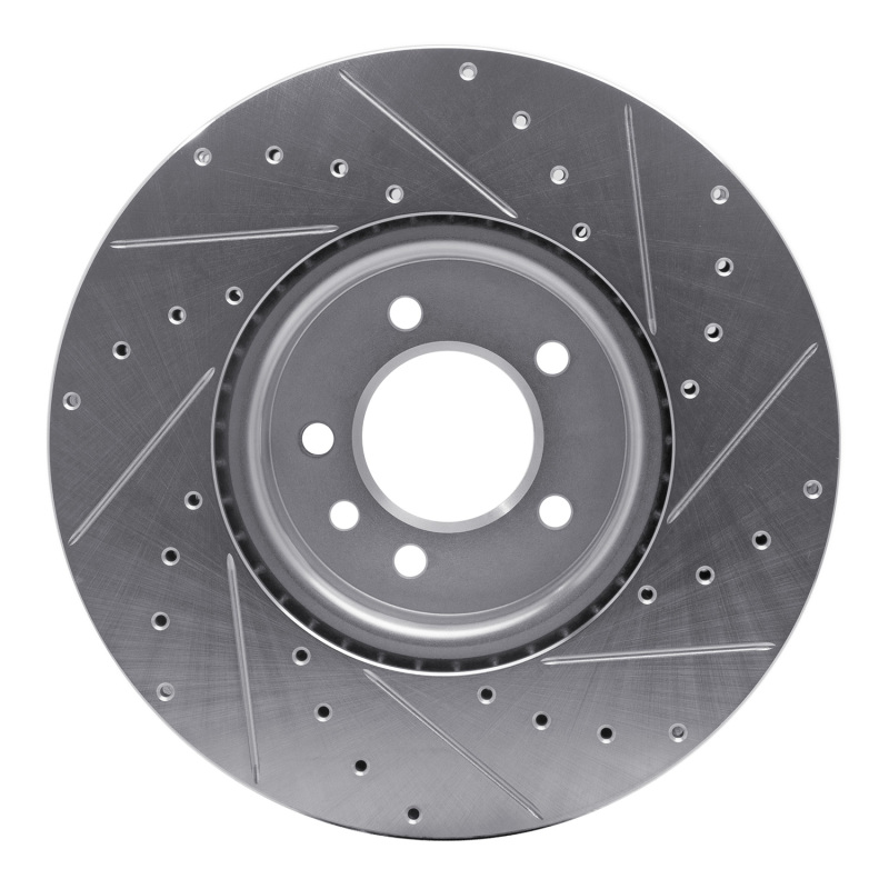 Land Rover Range Rover Brake Rotor (1) - Front Left - R1 Concepts - Drilled & Slotted - Silver - `18-`20